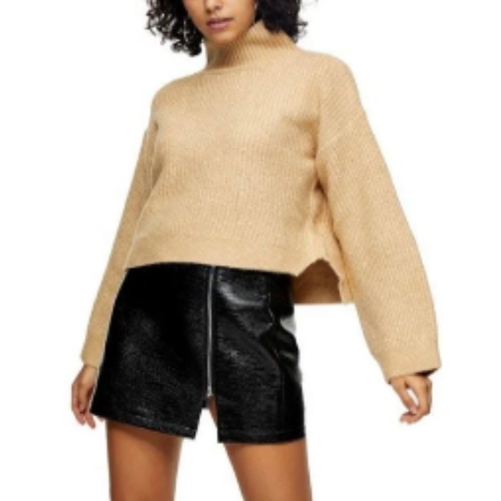Topshop Cropped Turtleneck Sweater